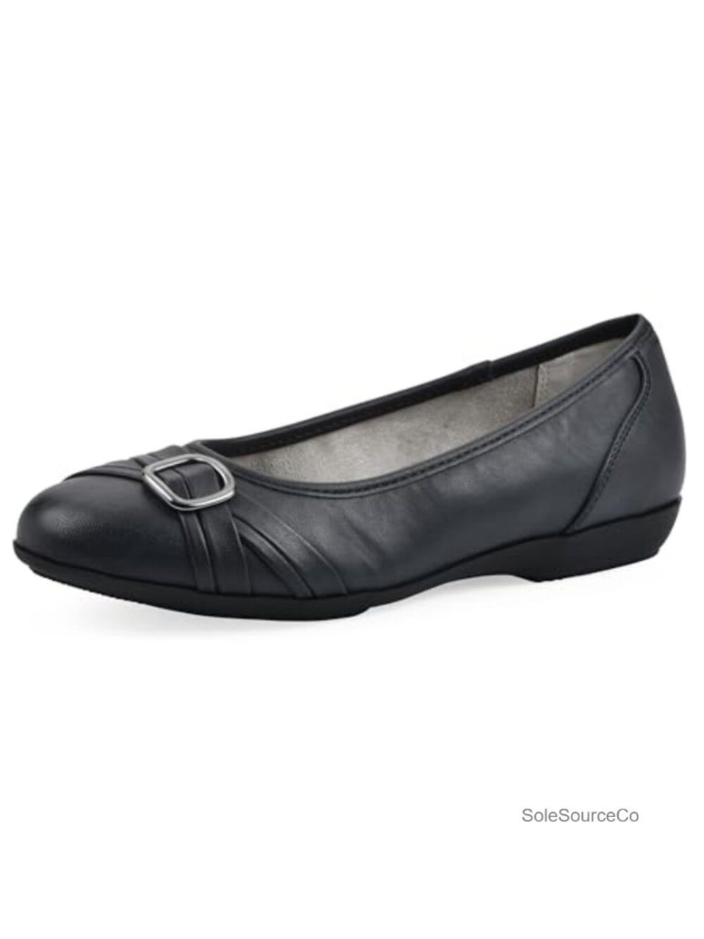 Cushioned Calming Ballet Flat With Criss Cross Metal Bit